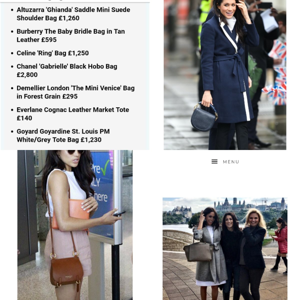 Daily Mail Lie: Costs of Duchess Meghan's bags collection