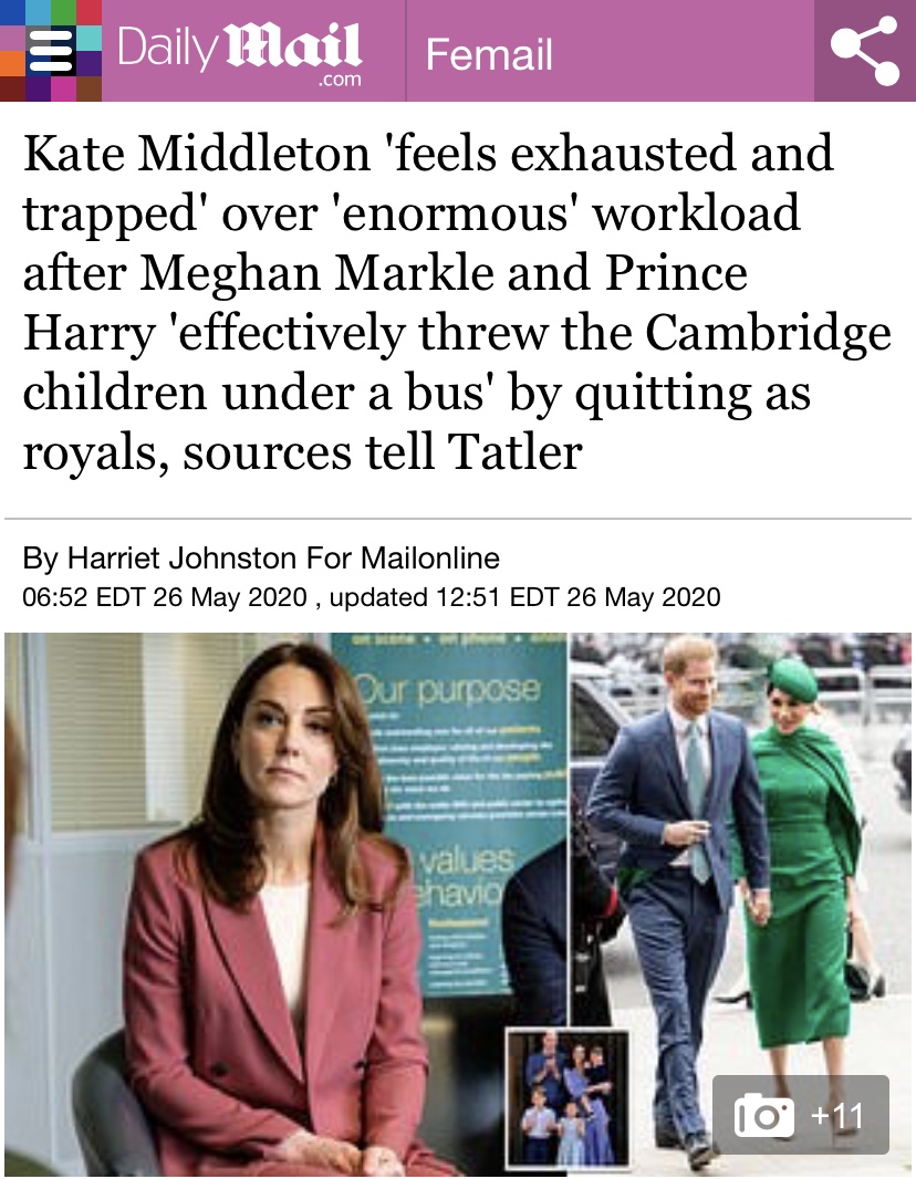 Kate Middleton blames Meghan