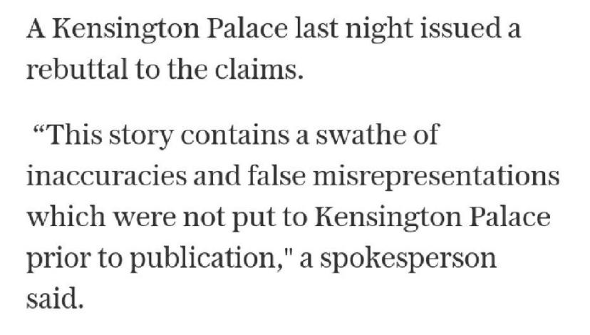 Kensington Palace denies Tatler story