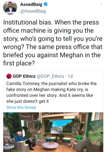 Camilla Tominey lying about Meghan