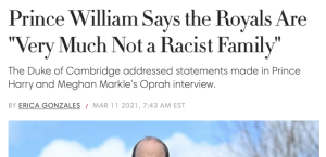 Prince William says family not racist